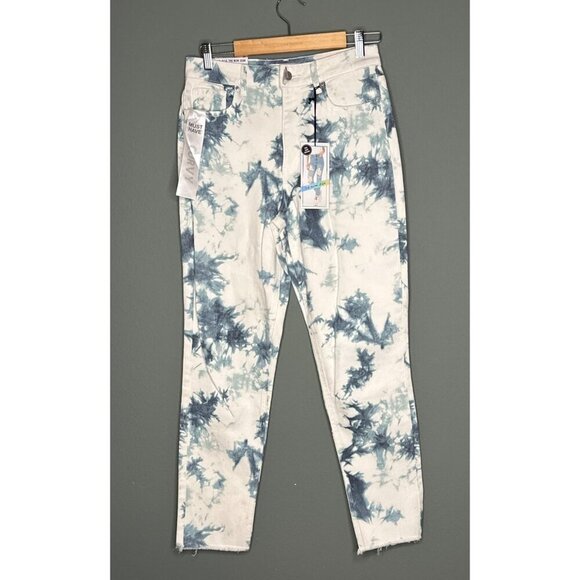 Tinseltown Must Have Curvy Mom Junior Denim Jeans Cloud Tie Dye NWT - Picture 1 of 9